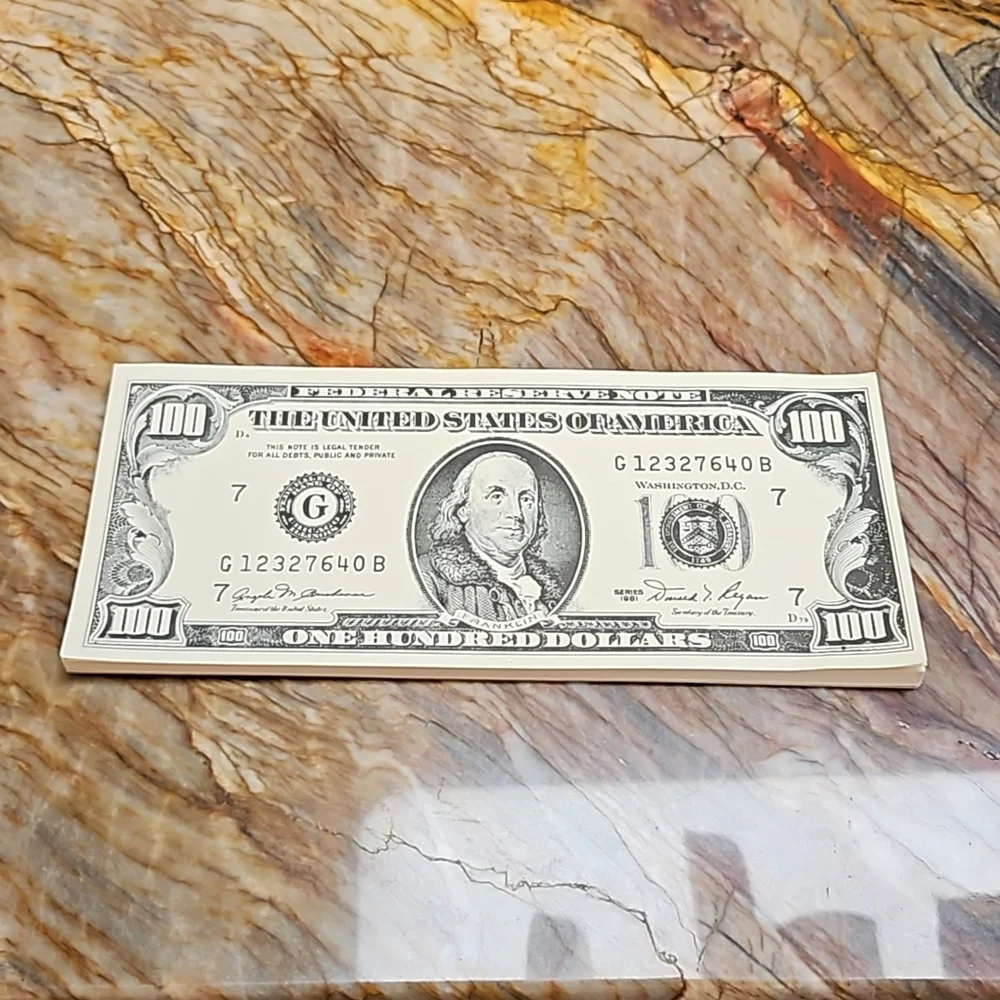 Pad of paper - $100 BILL TREASURY NOTES